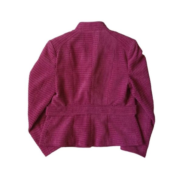 Ingenuity Pink Padded Shoulder Textured Button Down Blazer Jacket Women's Size 8 - Picture 2 of 12